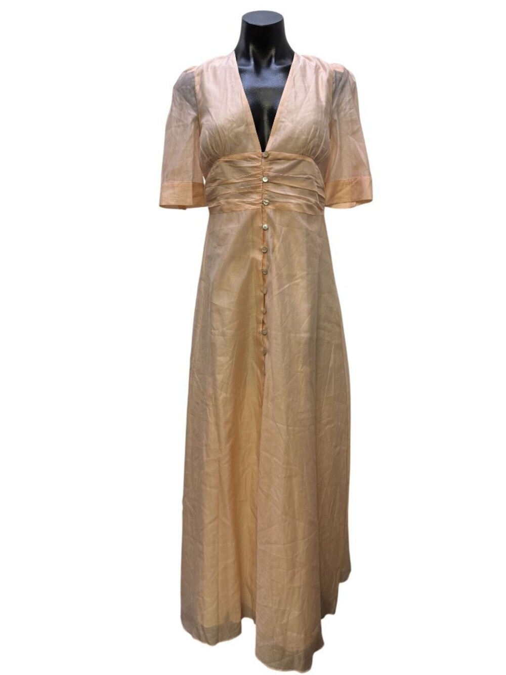 Privacy Please Pink Maxi Dress With Button Front S